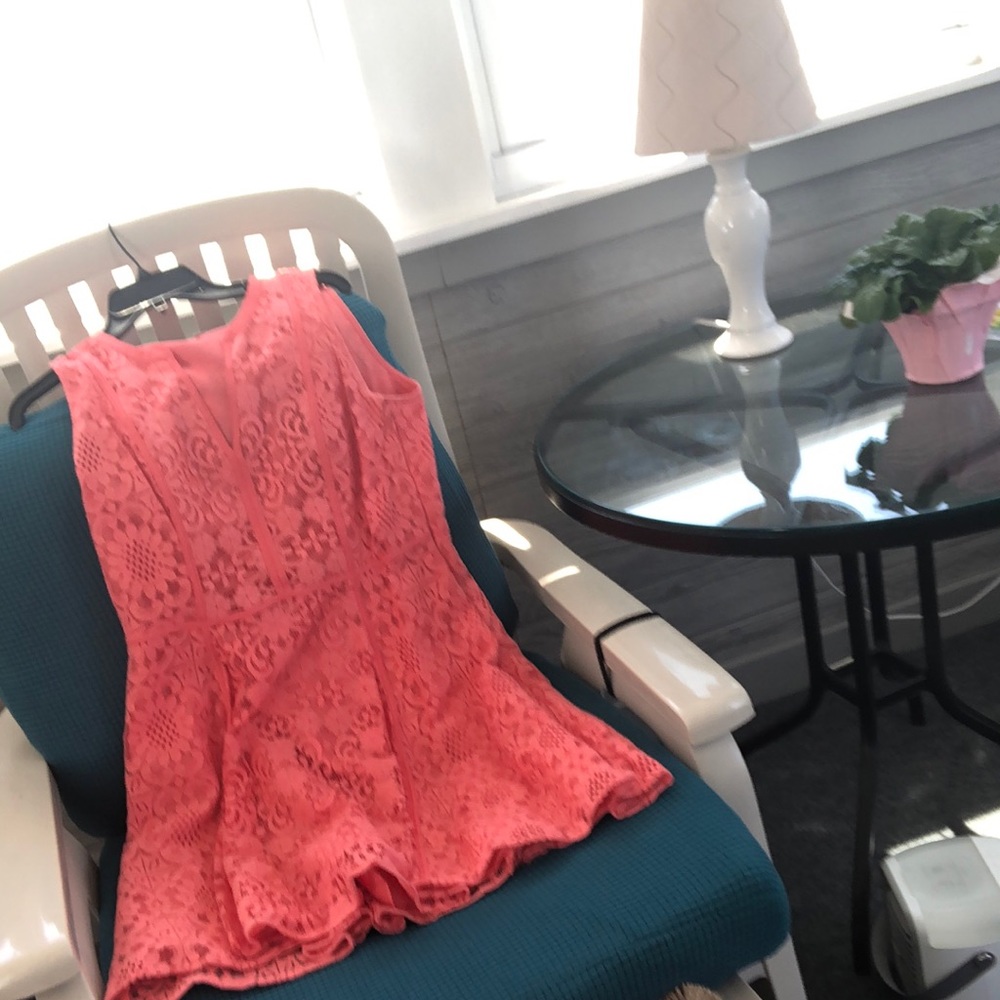 Lauren Conrad size 16 coral  lace sleeveless dress